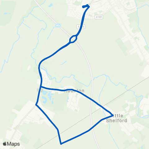 A2B Bus and Coach Trumpington P&R - Trumpington P&R map