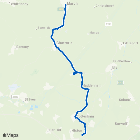 A2B Bus and Coach Station Road - Milton Park-and-Ride map