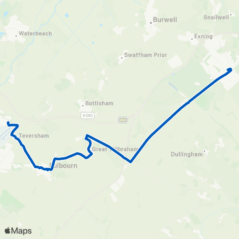 A2B Bus and Coach Newmarket P&R - The Guineas Bus Sta map
