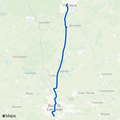 Coach Services West Suffolk Hospital - Bus Interchange map