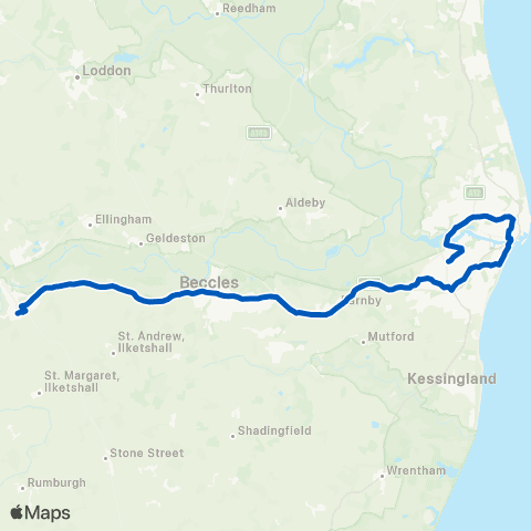 Borderbus Whitton Close - High School map