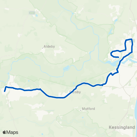 Borderbus N Railway Sta - Sir John Leman HS map