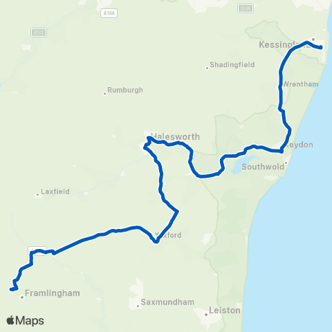 Belle Coaches Beaconsfield Road - Thomas Mills School map