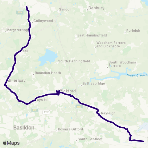 First Essex Wood Street Tesco - Highfield Gardens map