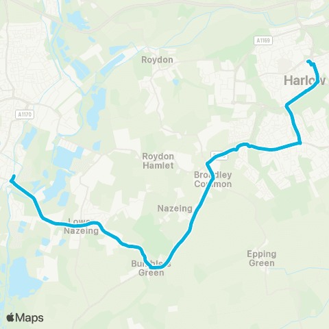 Central Connect Broxbourne Railway Sta - Temp Bus Sta map