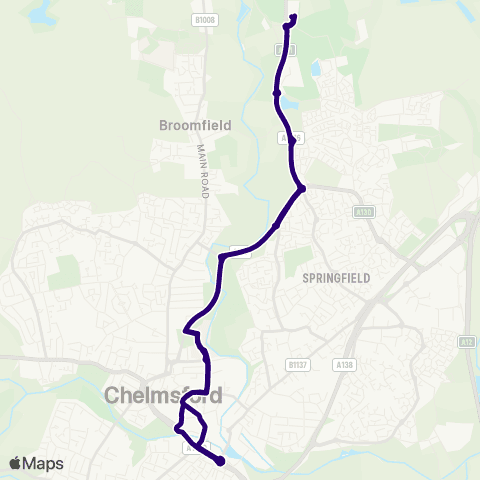 First Essex Chelmer Valley P&R - Chelmer Valley P&R map
