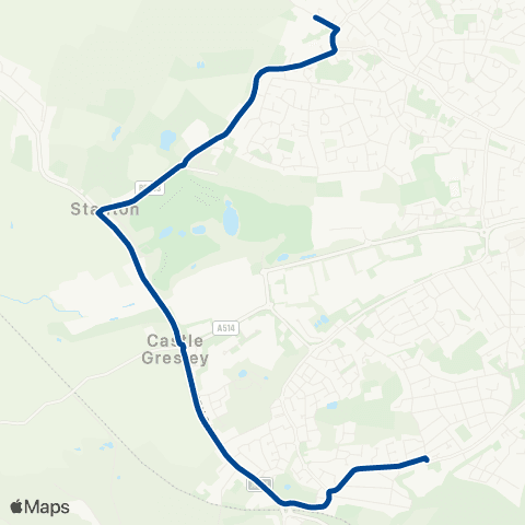 Diamond Bus East Midlands Gresley Church - Mercia Academy map