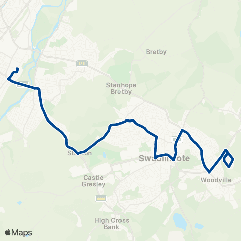 Diamond Bus East Midlands New Street - Civic Way map