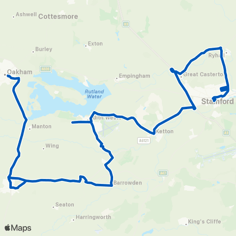 Bland's Bus Sta - Uppingham / Community College map