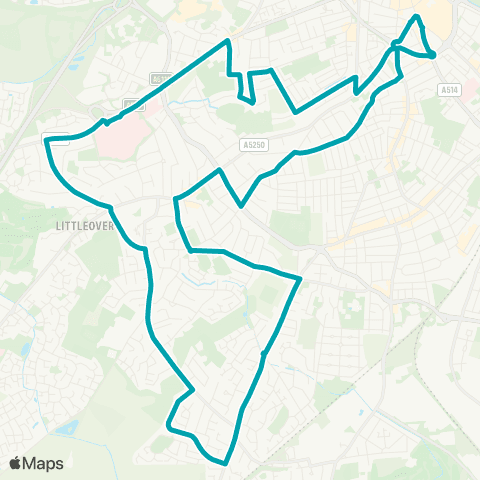 Arriva Derby St Peters Street - St Peters Street map