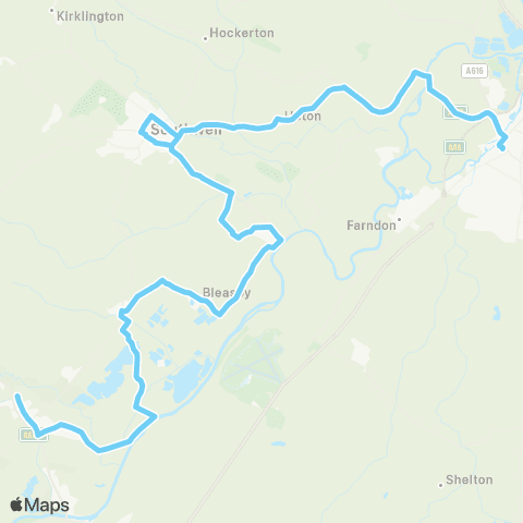 CT4N The Leys - Newark Bus Station map
