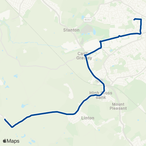 Diamond Bus East Midlands The Plough - Pingle School map