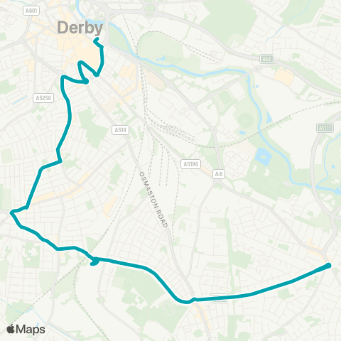 Arriva Derby Barrett Street - Bus Station map