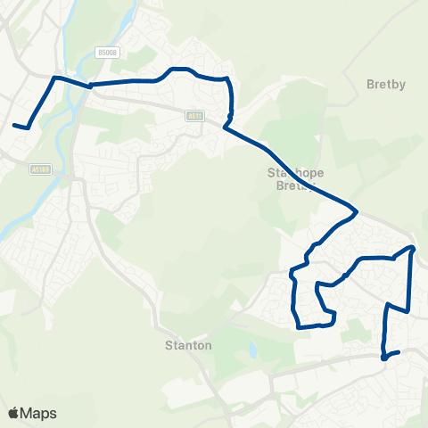 Diamond Bus East Midlands Swadlincote Bus Station - New Street map