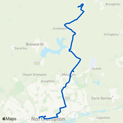 CommMiniBus Northampton Bus Interchange - Old Gorse Way map