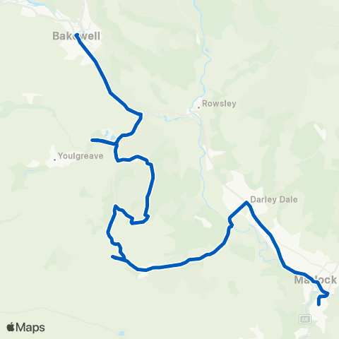 Andrews of Tideswell Bakewell Road Bus Station - Square map