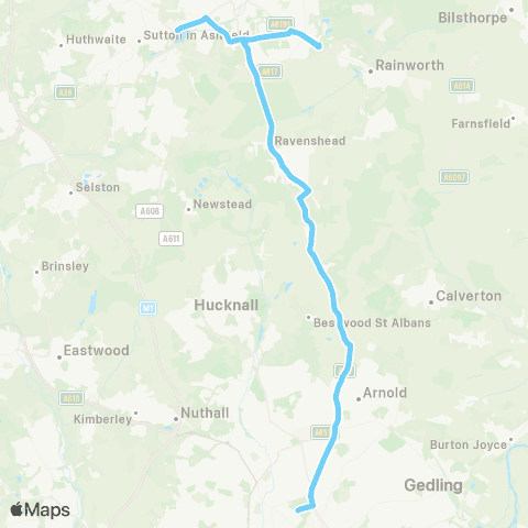 CT4N Kings Mill Hospital - Forest Road map