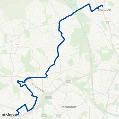 Diamond Bus Bilston Bus Station - The Green map