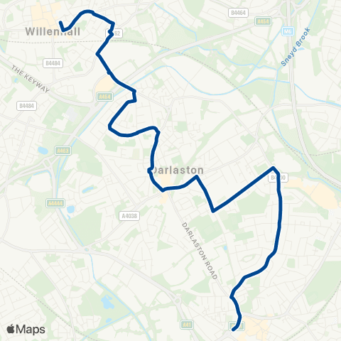 Diamond Bus Hall St - Wednesbury Bus Station map