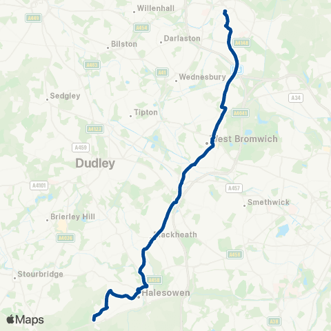 Diamond Bus Mendip Rd - Saddlers Centre map