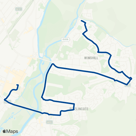 Diamond Bus East Midlands New Street - Newton Road map