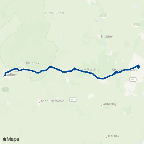 Diamond Bus Kidderminster Bus Sta - Ludlow Fish Bar map
