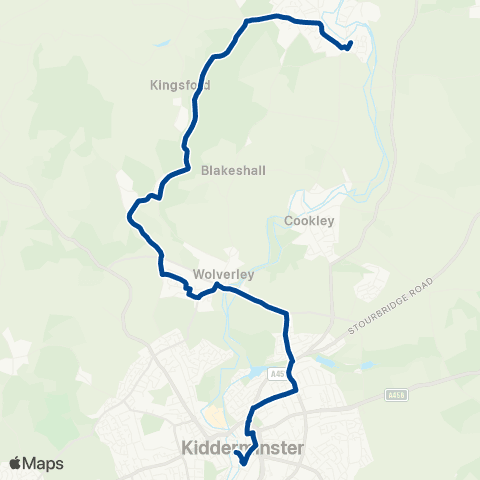 Diamond Bus Kidderminster Bus Station - Willow Road map