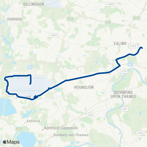 Diamond Bus South East Heathrow Term 4 - Heathrow Central Bus Sta map