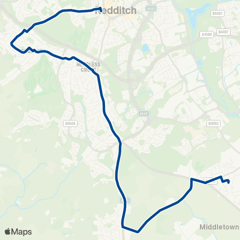 Diamond Bus Redditch Bus Sta - Studley High School map