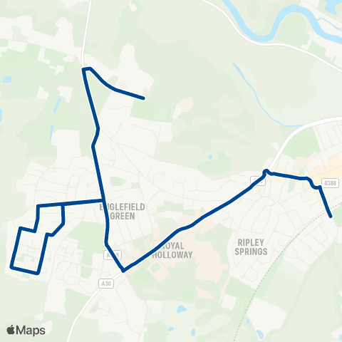 Diamond Bus South East Egham Railway Station - Hox Park map