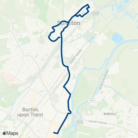 Diamond Bus East Midlands Monarch Close - New Street map
