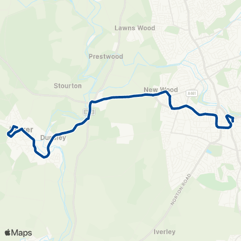 Diamond Bus Chandler Av - Stourbridge Interchange map