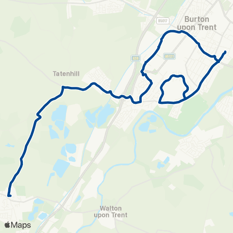 Diamond Bus East Midlands John Taylor High School - New Street map
