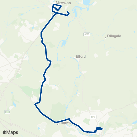 Diamond Bus East Midlands Rail Sta - National Memorial Arboretum map