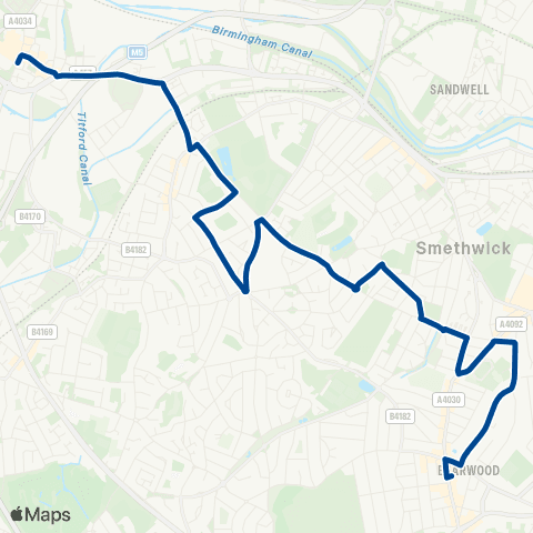 Diamond Bus Oldbury Interchange - Bearwood Rd map