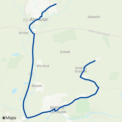 Diamond Bus Church Bank - Alcester Academy Bus Park map