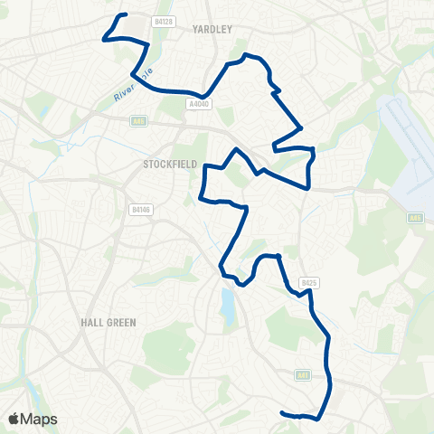 Diamond Bus Solihull Sta Interchange - Heartlands Hosp map