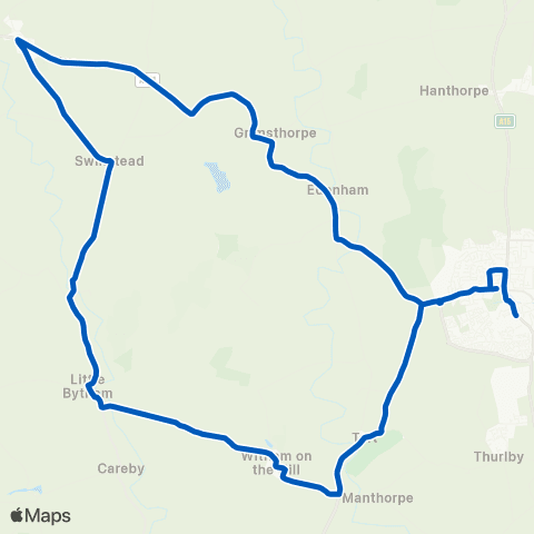 Delaine Buses Post Office - Austerby map