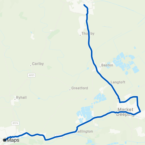 Delaine Buses All Saints' Church - Austerby map