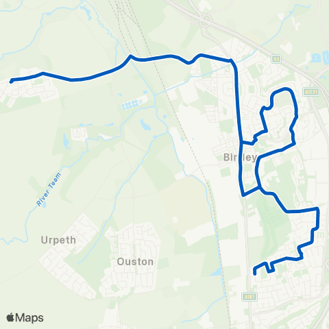 Gateshead Central Buses The Crescent - Barley Mow Estate map