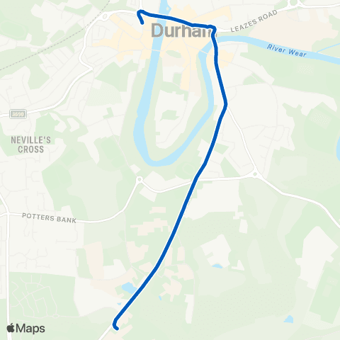 Gateshead Central Buses Howlands P&R - Millburngate Stand D map