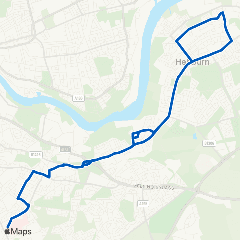 Gateshead Central Buses Queen Elizabeth Hosp - Queen Elizabeth Hosp map