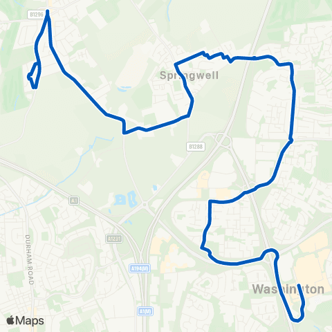 Gateshead Central Buses Washington Galleries Bus Sta - High St / Springwell Rd map