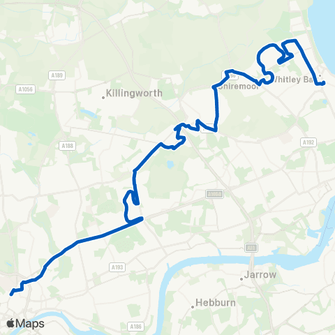 Gateshead Central Buses Whitley Rd-Clifton Ter - Haymarket Bus Sta map