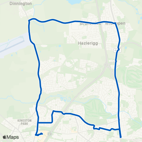Gateshead Central Buses Kingston Pk Tesco Extra - Kingston Pk Tesco Extra map