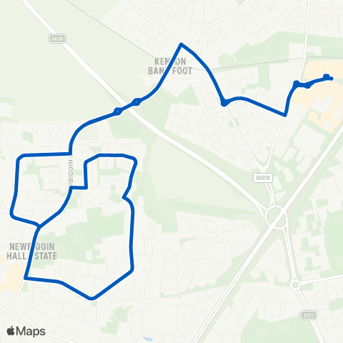 Gateshead Central Buses Kingston Pk Tesco Extra - Kingston Pk Tesco Extra map