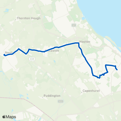 Aintree Coachlines Tesco - Ellesmere Port Bus Interchange map
