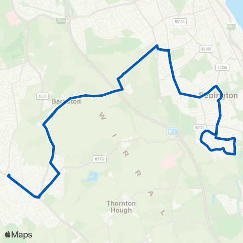 A2B Travel Heswall Bus Sta - Heswall Bus Sta map