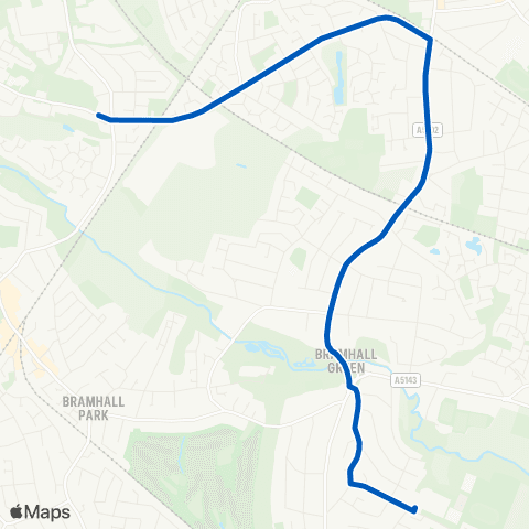 Bullocks Coaches Bramhall High School - Ladybridge Road map