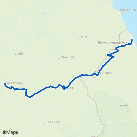 Borders Buses Galashiels Transport Interchange - Berwick Railway Sta map